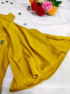 Yellow Cold Shoulder Top