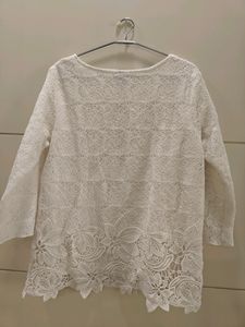 White Net Mesh Top In L Size 🆕 New