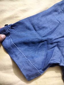Denim Crop Top with Embellishments