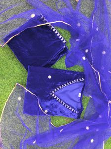 vibrant royal blue Velvet suit