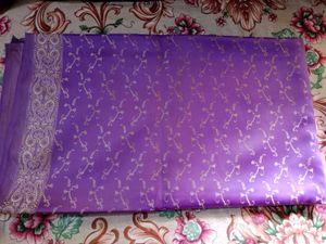 get it for 450/- Purple Banarasi Silk Saree