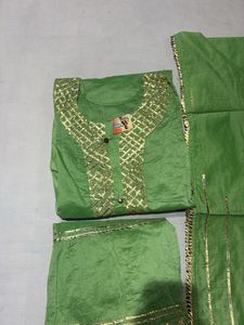 Green Embroidered Kurta Set