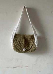 Handmade Crochet Olive Green Purse