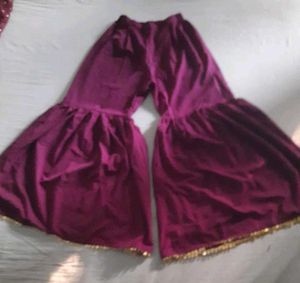 Partywear Wine Sharara set with Dupatta