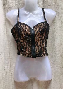 30277. Black Lace Crop Top