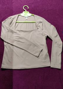 Square Neck Long Sleeve Top