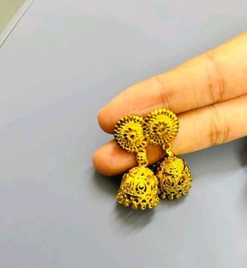 Golden Jhumkas For Women