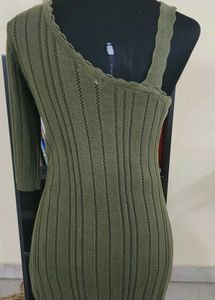 Green Knit Bodycon Dress