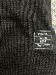 Black Textured Knit Shorts