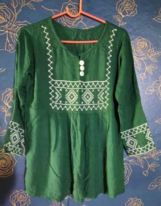 A Green Short Kurti