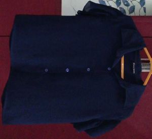 Zara Basic Navy Button-Down Shirt