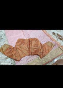 Elegant Pink Saree with Blouse