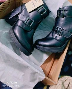 El Paso Buckled Platform Heel Boot