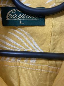 Yellow Leaf Print Shirt