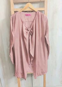 Blush Tie-Front shrug Free size