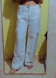 White Cargo Jeans