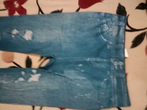 Printed Denim Jeggings