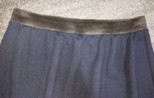 Navy Ruffle Hem Skirt