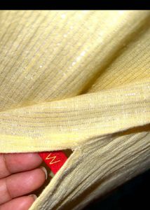 W Yellow Shimmer Kurta