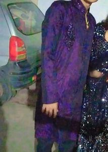 Purple Embellished Kurta