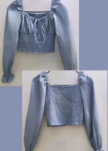 Blue Crop Top