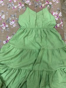 Green Frock With Sheer Shrug