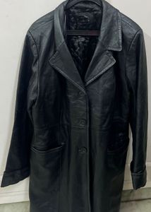 Classic Black Leather Coat