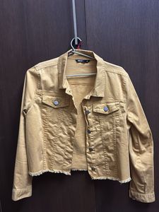 Mustard Denim Jacket crop