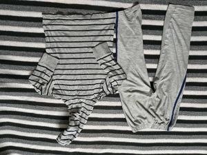 Grey Striped Outfit for 2 to 3 years old