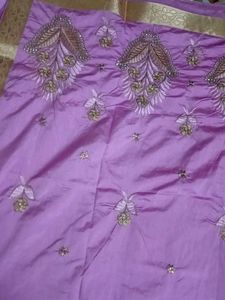 Lavender Saree With Thread Work