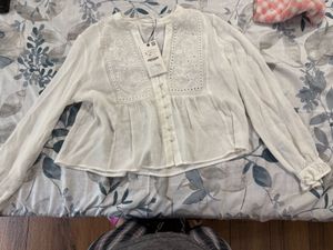 Zara Short White Top Brand New With Tag