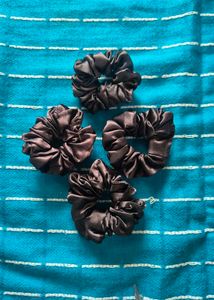 Satin Hair Scrunchies - Set of 4