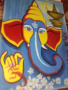 A Hand Made Drawing Of Ganesh Ji
