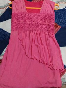 Pink Sleeveless SHORT DRESS