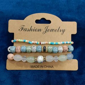 White Beaded Bracelet Set