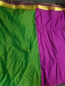 Green  With Pink Elegant Saree