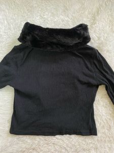 Shein Fur Trim Cardigan