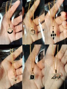 🔥SET OF 6🔥Necklace - Gold with Charm Pendan