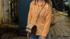 Orange Embellished Shirt