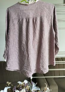 Linen Blend Button-Down Top