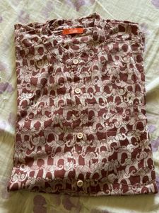 Men’s Jaipur Cotton Printed Shirt – Elephant Motif