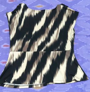 Stylish Animal Print Cowl neck Top