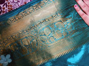 Turquoise Green Saree