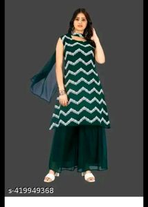 Green Embroidered Kurta Set