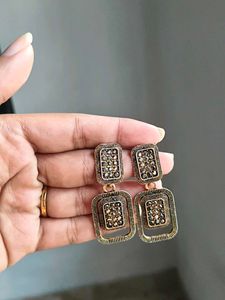 Black Stoned Beautiful Earrings