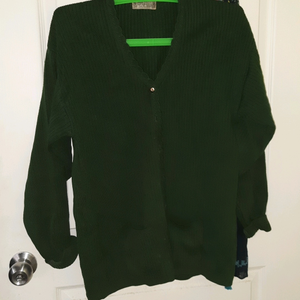 Vintage Green Knit Cardigan