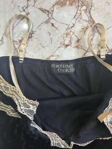 Y2K Thrifted Lacey Velvet Cami Top