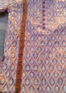 Pink Embellished Kurta For Kid