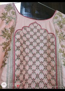 Beautiful Satin Gown With Zari Work..... No Dupatt