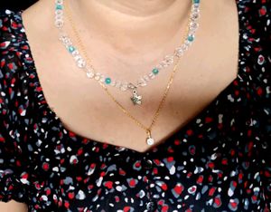 Fresh Blue Diamond🦚💎💎necklace